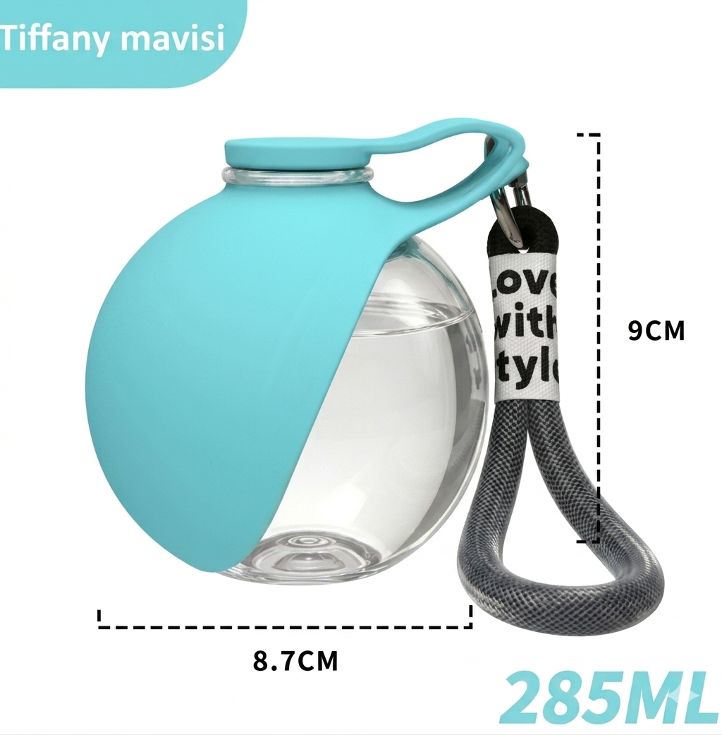Taşınabilir Köpek Su Şişesi ve Katlanabilir Matara - 285 ml