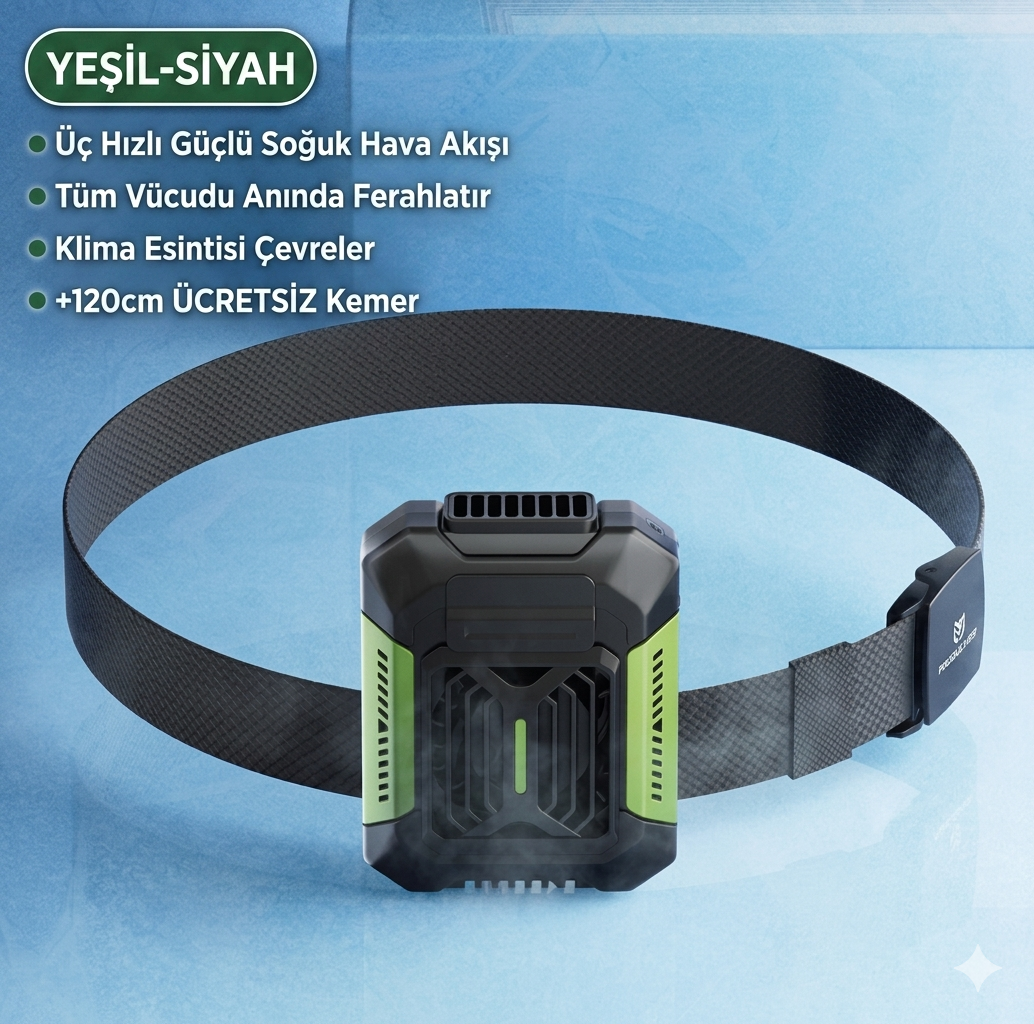 Taşınabilir USB Bel Tipi Askılı Fan (Güçlü Taşınabilir Vantilatör)